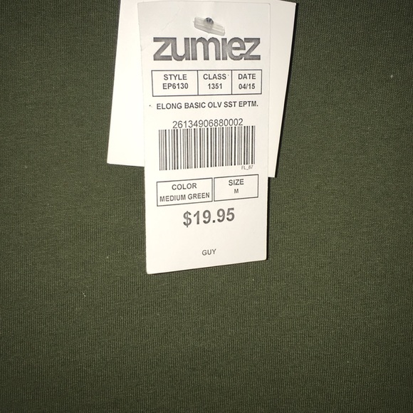 Olive Green Zumiez Long Shirt Medium - Picture 3 of 3